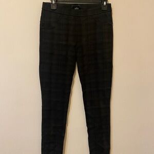 M Sanctuary Black Plaid Pull On Leggings